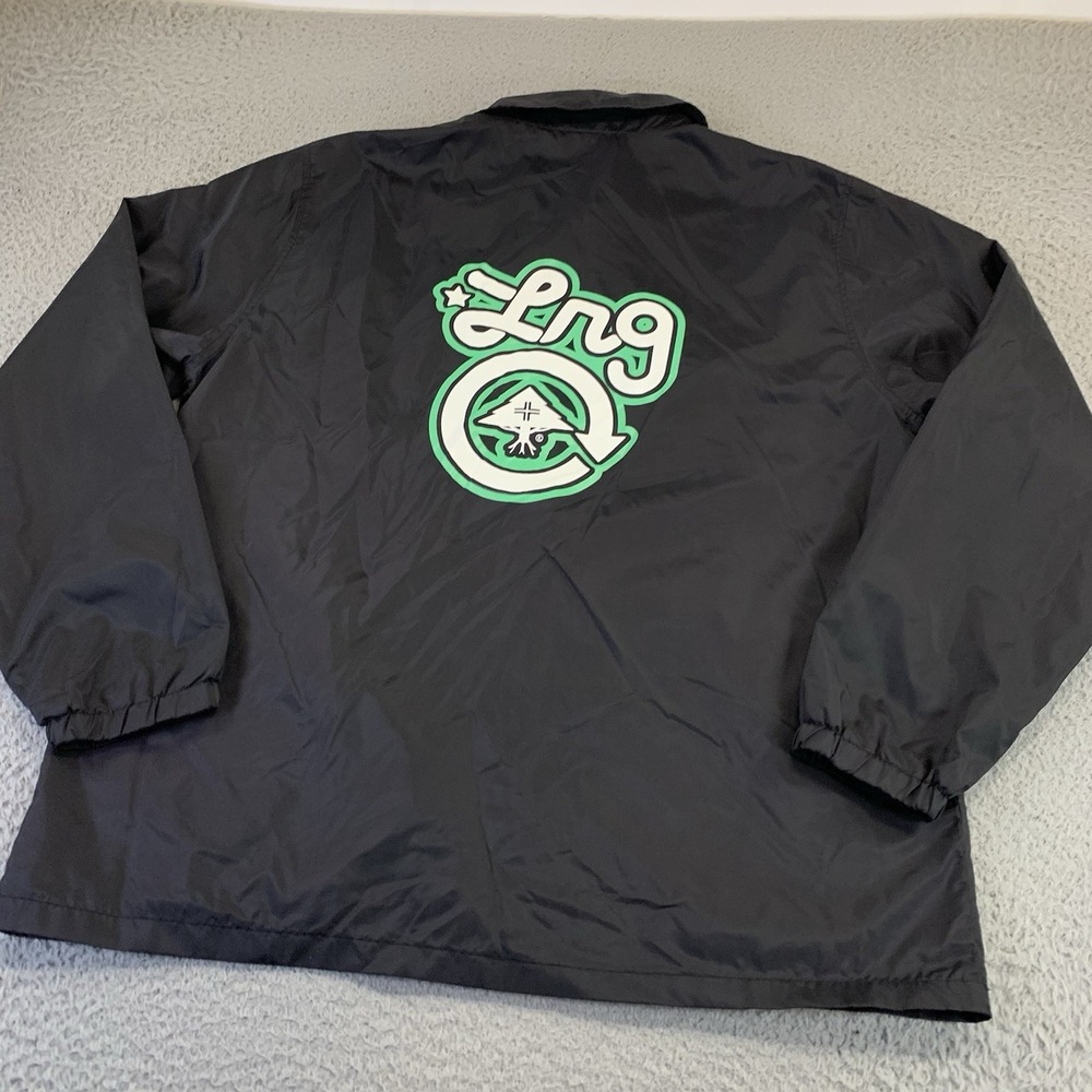 LRG Windbreaker Jacket Mens‎ 2XL Snap Up Black Pockets XXL Lifted Research Group